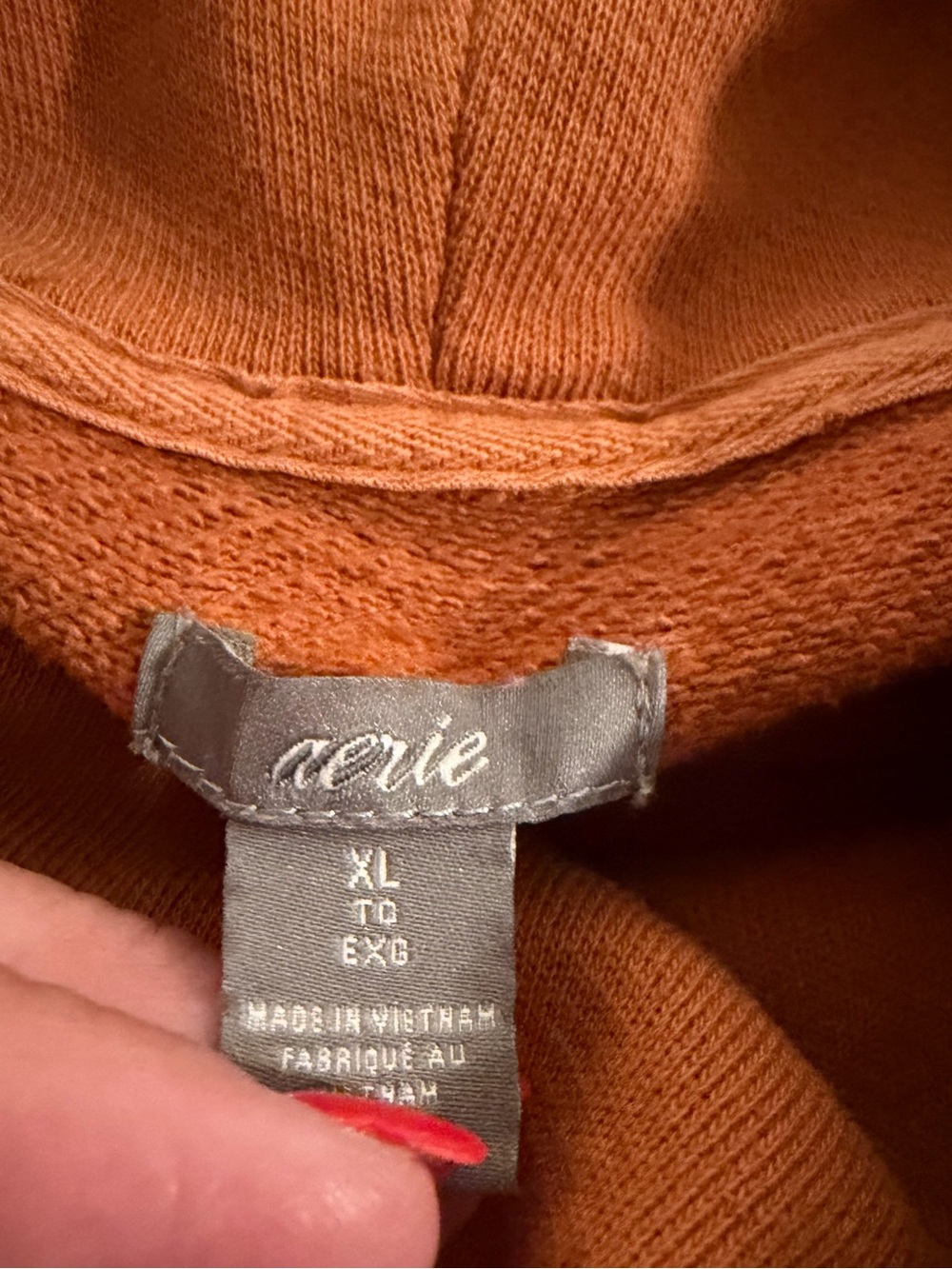 Aerie Women’s Large Rust Cowl Neck Oversized Sweatshirt XL - Picture 4 of 5